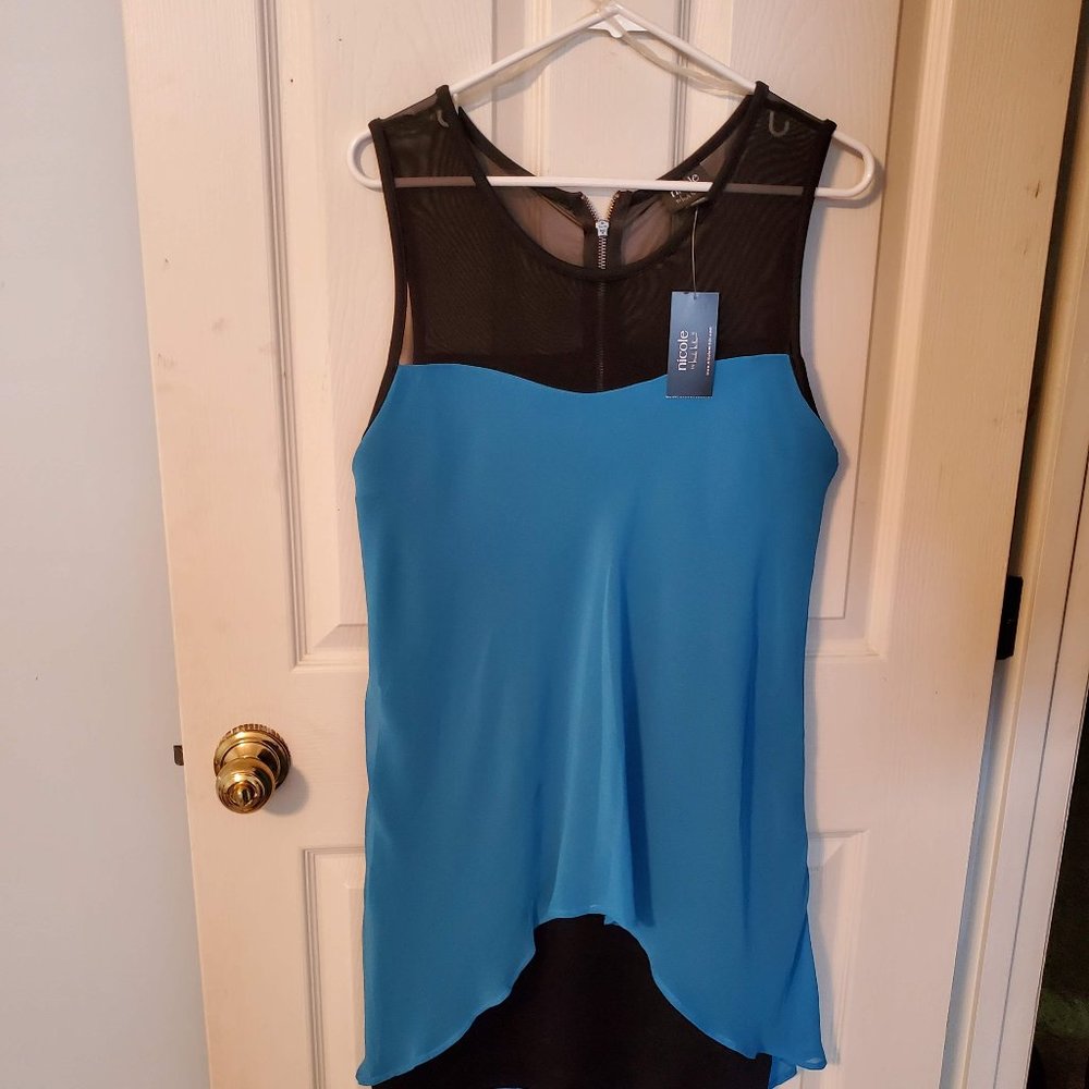 New With Tags Nicole Brand Black and Blue Dress - Size Large